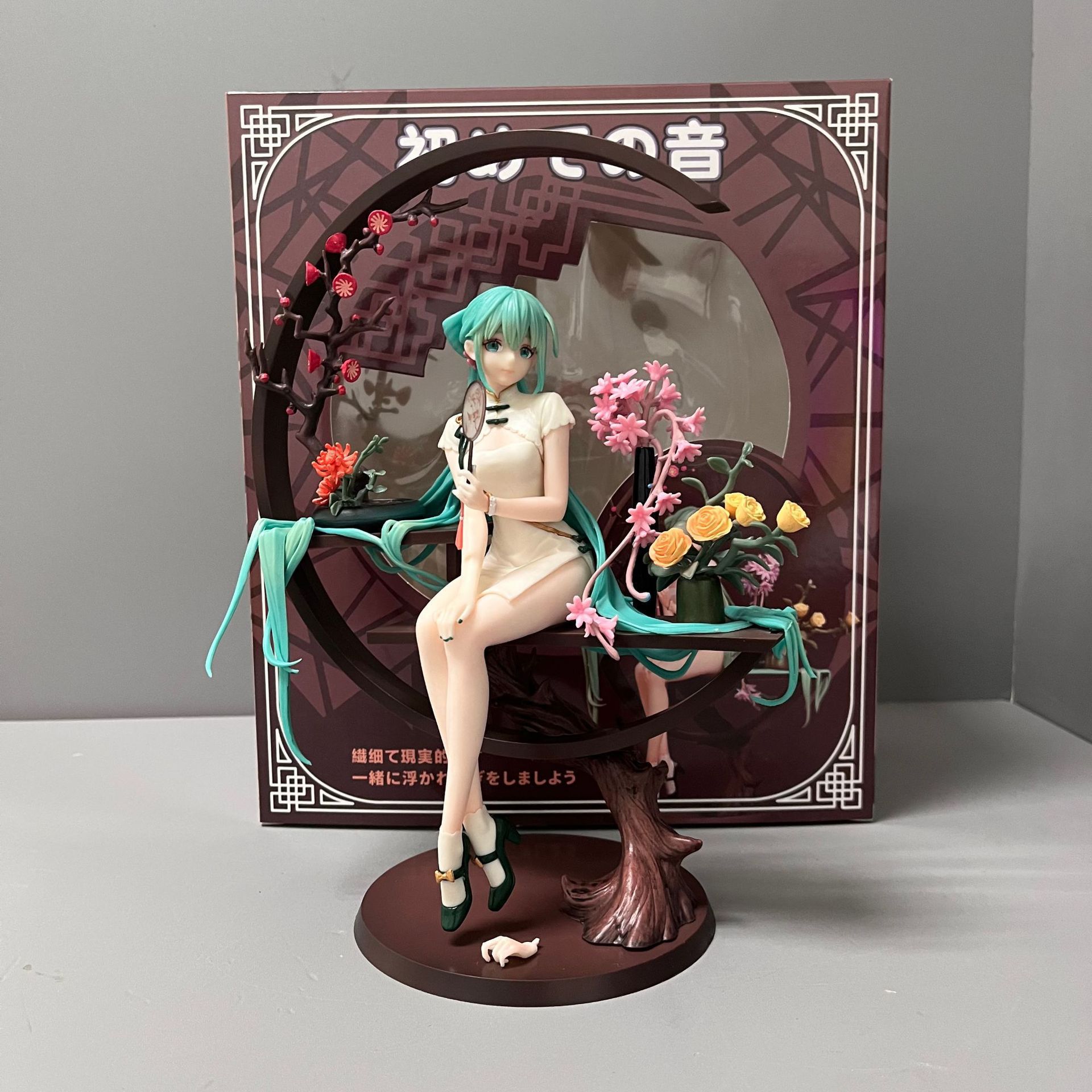 初音未来 中国风旗袍韶华初音 坐姿场景 潮玩美少女手办 模型摆件