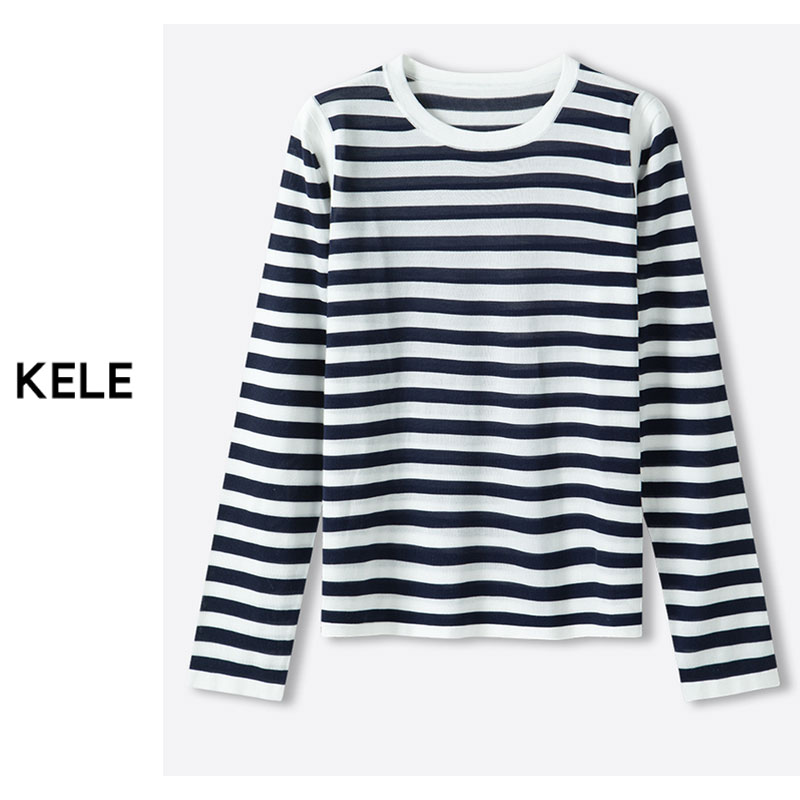 【Ce琳line经春款】针织条纹衫女 时尚宽松打底衫