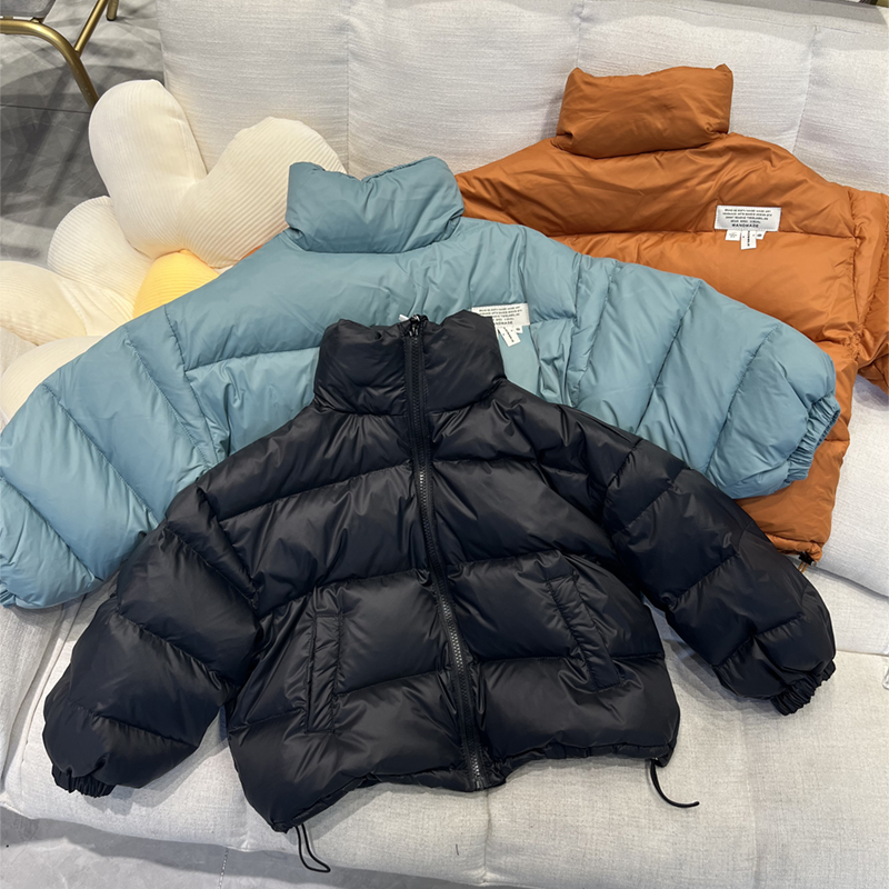 NY潮牌男童羽绒服冬季新款中小童宝宝短款加厚90白鸭绒面包服外套