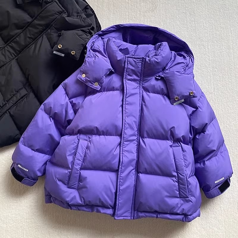 NY潮牌儿童短款羽绒服男女童秋冬季新款中大童加厚面包服韩版外套
