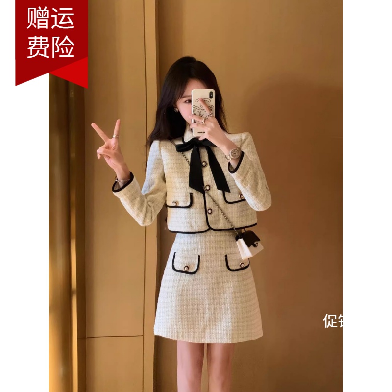 小香风两件套2023年新款女秋冬季高级感时尚洋气名媛气质裙子套装