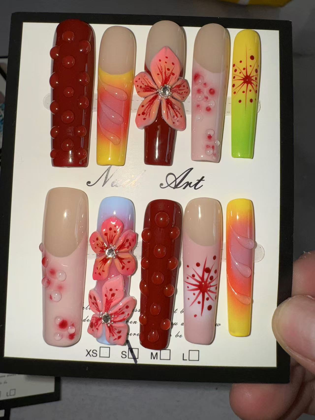 纯手工美甲穿戴甲假指甲贴片小众个性辣妹穿戴式