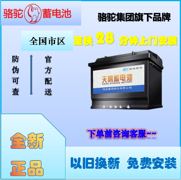 骆驼蓄电池全新天鹅系列T6/56318 福特福克斯福睿斯全顺等12V60AH