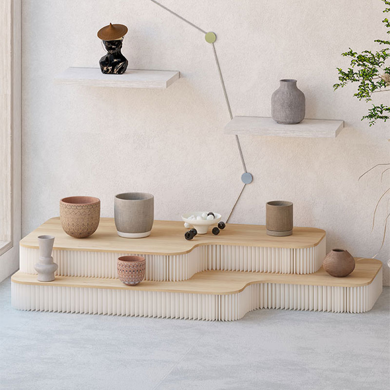 一墙纸隔时尚简约多功能阶梯台面可置物可折叠可收纳