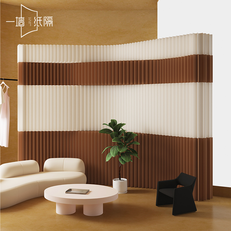 纸质屏风隔断墙办公室美容院客厅玄关隔断可移动折叠分隔隔板围挡