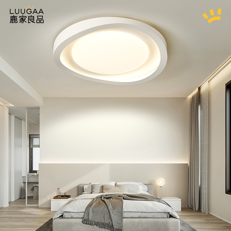 鹿家良品主卧室吸顶灯奶油风现代简约房间护眼云朵2024年新款灯具