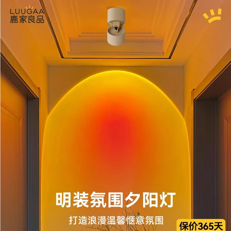 鹿家良品明装夕阳射灯全光谱护眼防眩玄关过道洗墙可调角度无主灯