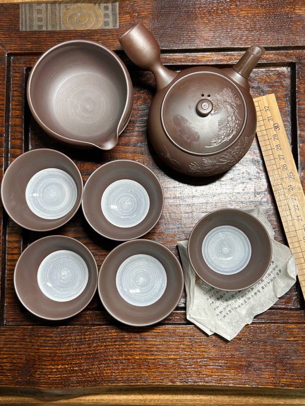 万古烧一壶一公道杯五个杯子壶的容量260毫升