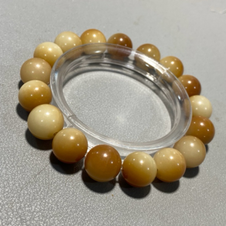 P233白玉菩提炭烤 卡1.2cm单圈手串