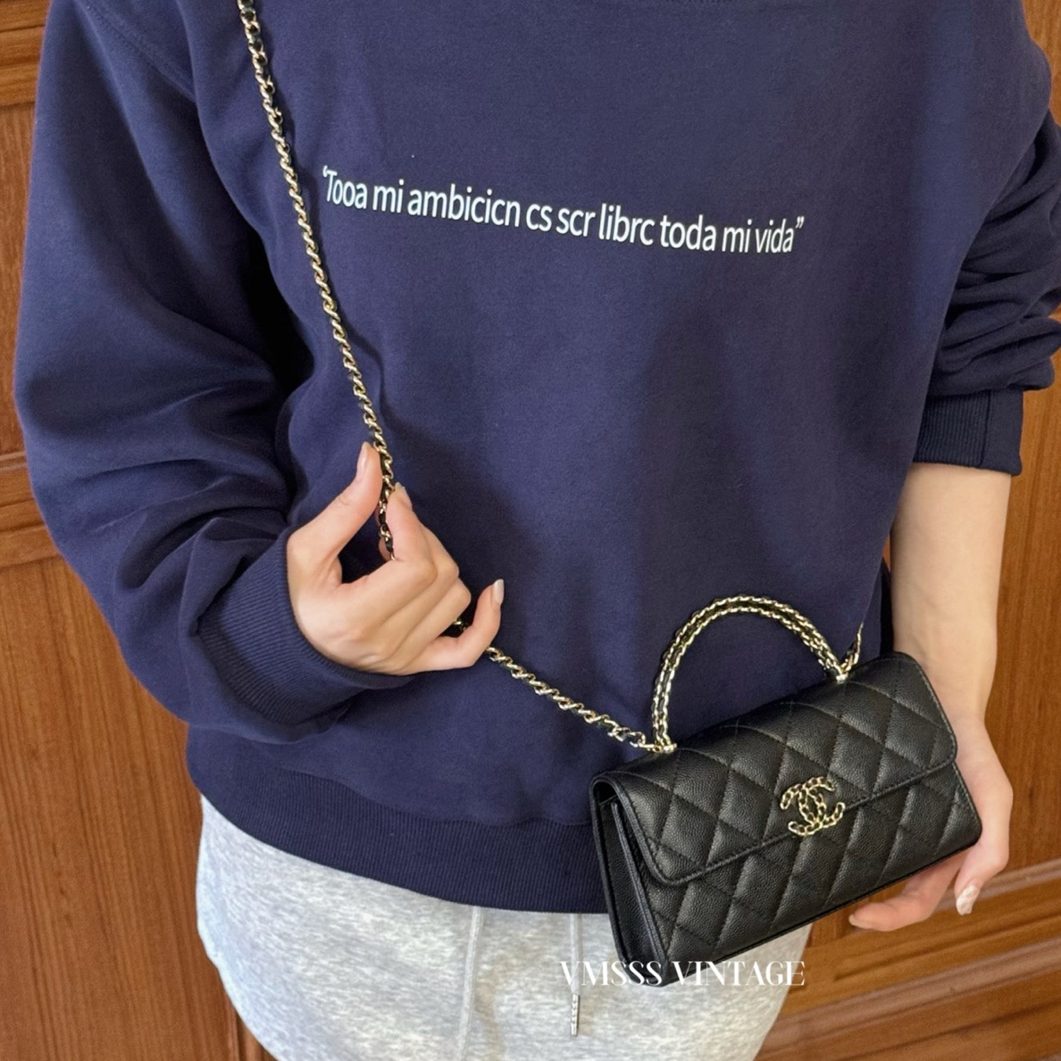 99新 Chanel/香奈儿 23p kelly黑色牛皮单肩包 芯片款/00015