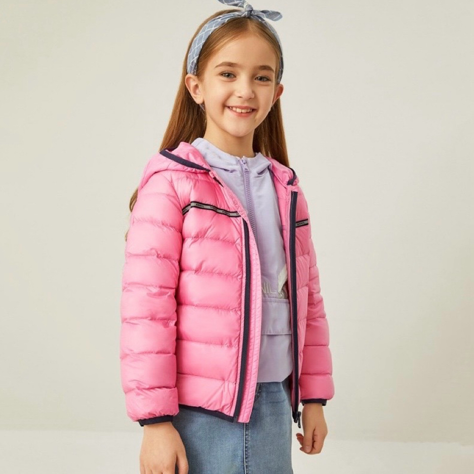 安奈家童装羽绒服男女童轻薄保暖连帽外套秋冬短款