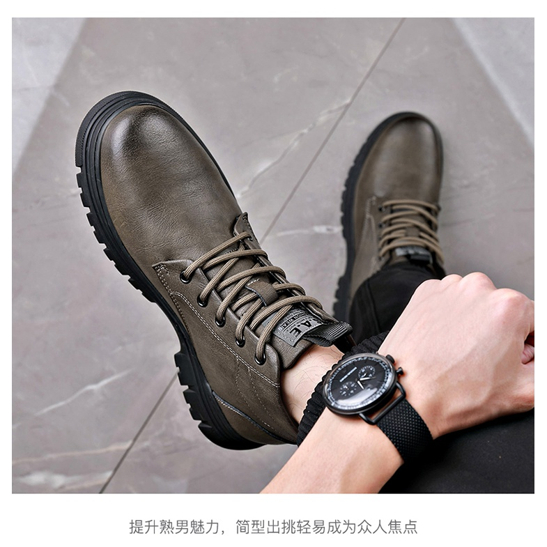 正品意尔康真皮男士棉鞋冬季加绒保暖靴子高帮防滑皮鞋马丁靴男