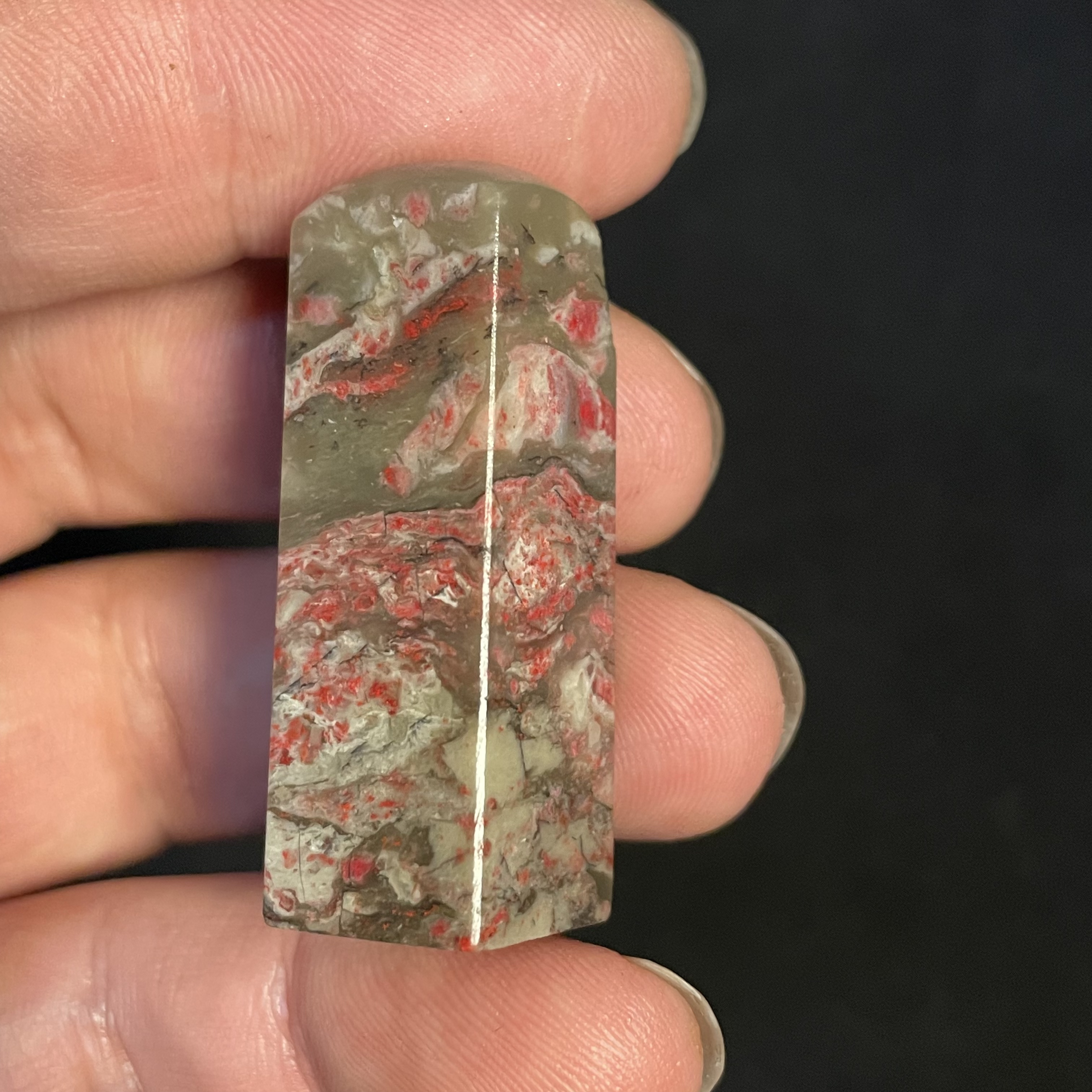 昌化软质地鸡血石印石章料14*14*42毫米