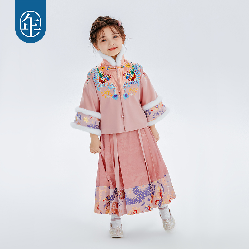 【龙年新品】【部分缺货】年衣 龙花烂漫马面裙加绒套装 春秋款