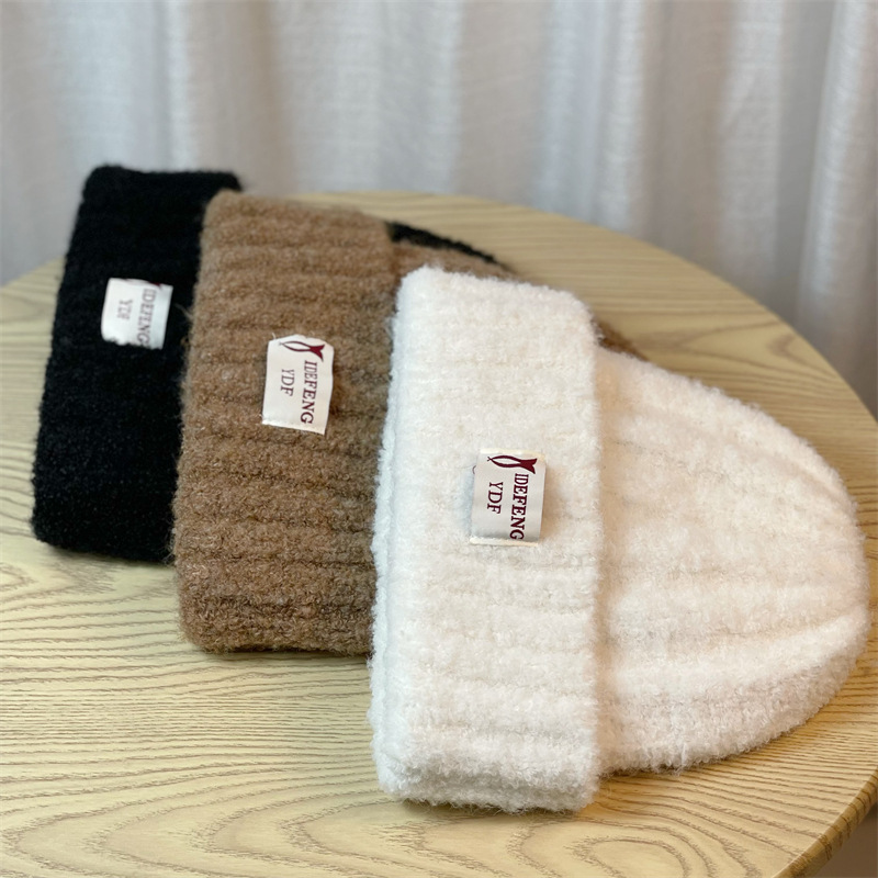 宽松大头围针织毛线帽子女秋冬天保暖堆堆帽ins显脸小百搭冷帽潮