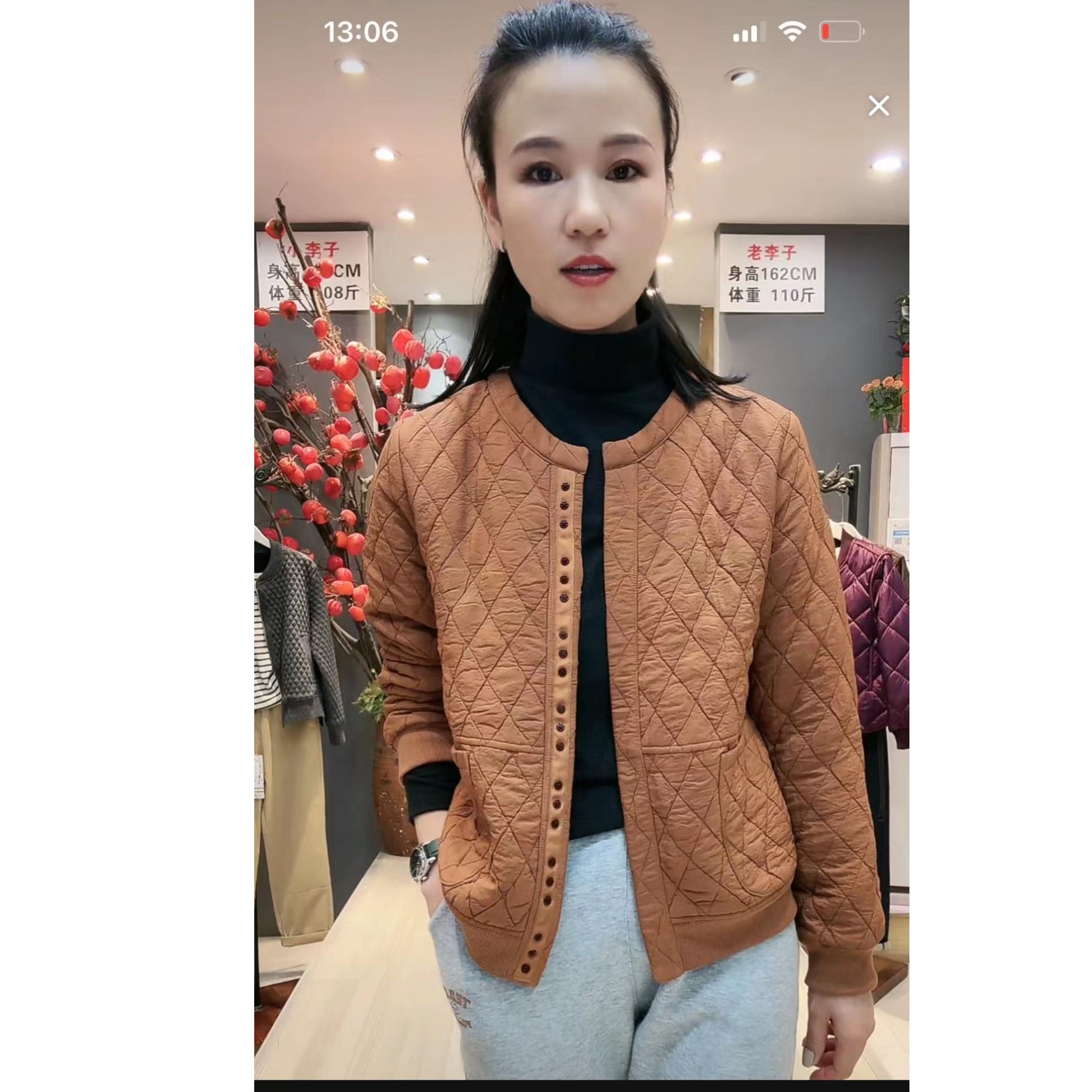 【正品原创】3673新款时尚菱形格薄棉衣 衣长58