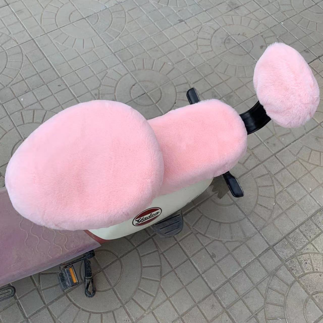 冬季电动车毛绒坐垫套电瓶车坐垫套保暖加厚电车坐垫座套通用加绒