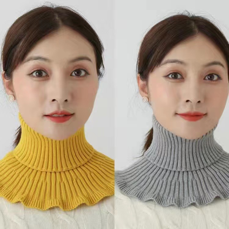 针织毛线围脖假领子围巾女士小披肩秋冬套头保暖护颈搭肩毛衣领子