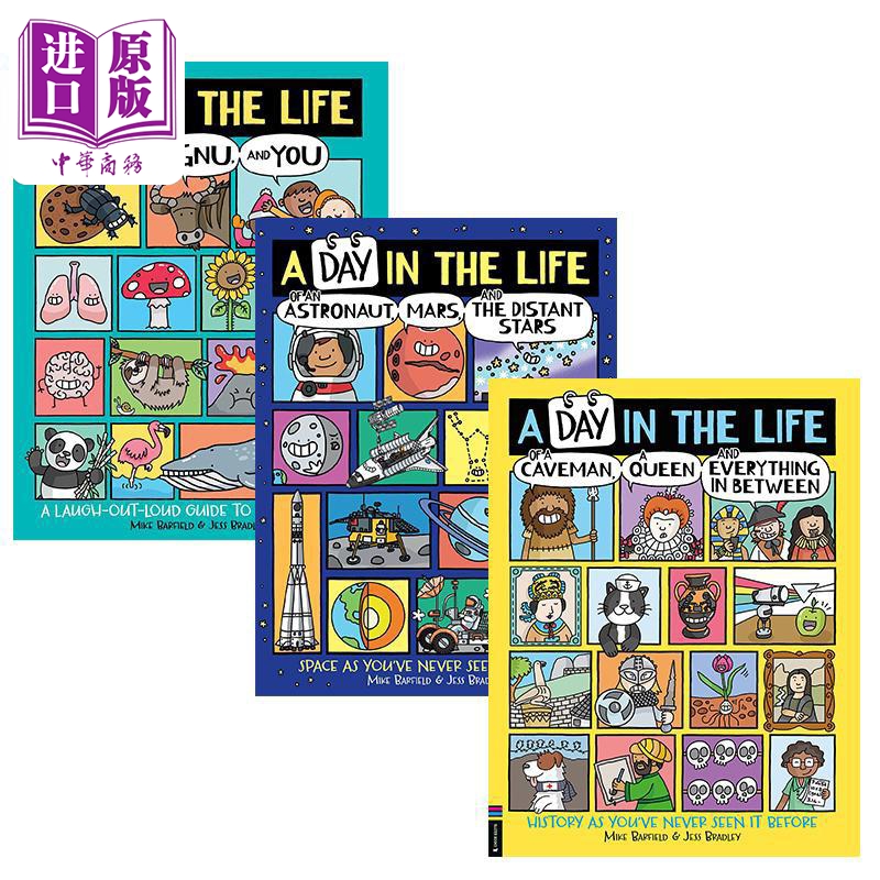 【中商】 地球上的爆笑生活历史英文原版 幽默科普绘本3册