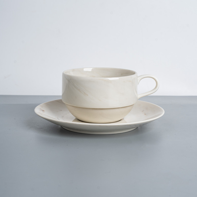 陆升 22CL云纹石宴会杯 碟 1套杯9*6cm碟15*2cm