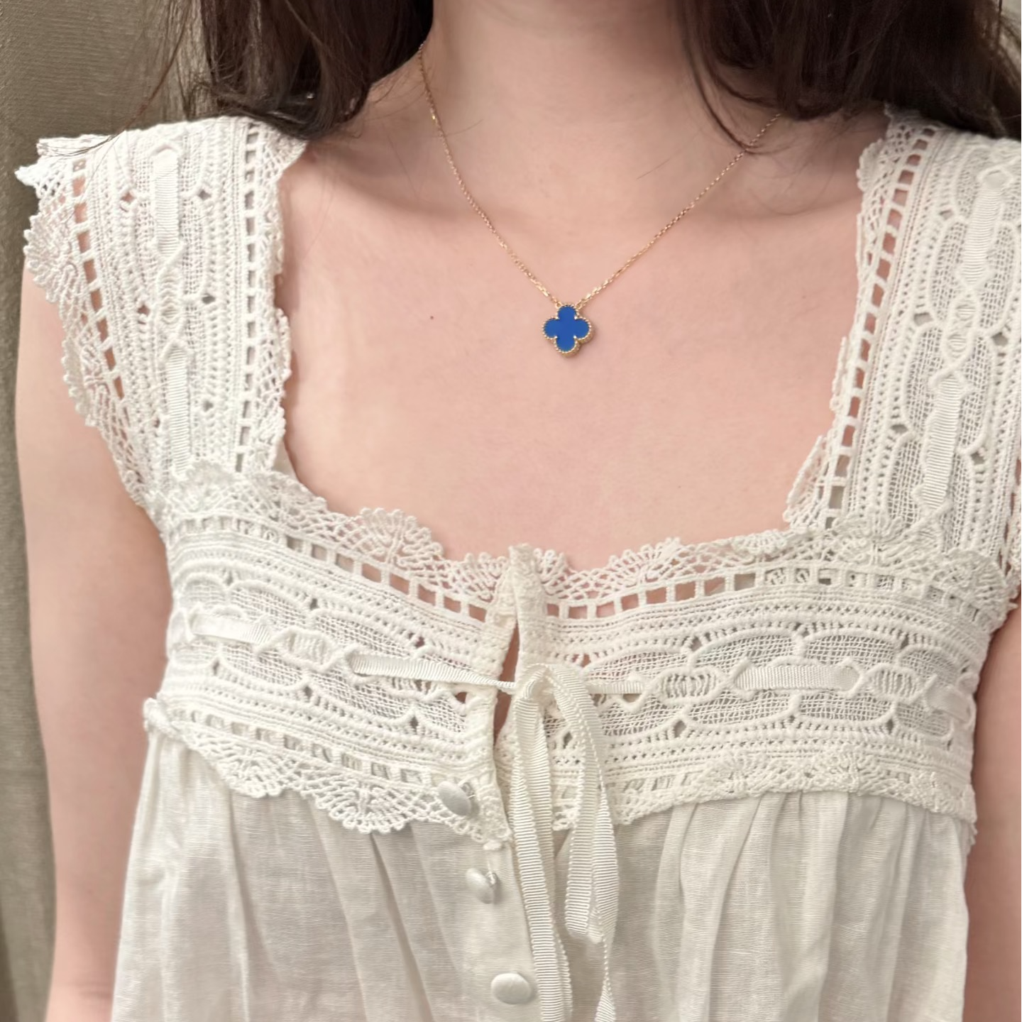 1562项链--750黄金18k玫瑰金镶钻锁骨链