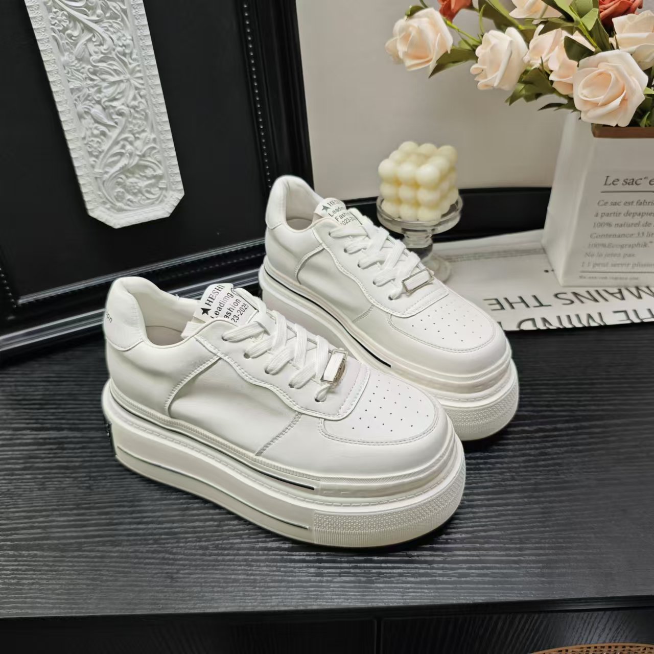 春季新款百搭系带时尚休闲鞋软底小白鞋圆头板鞋 X 检 208-13