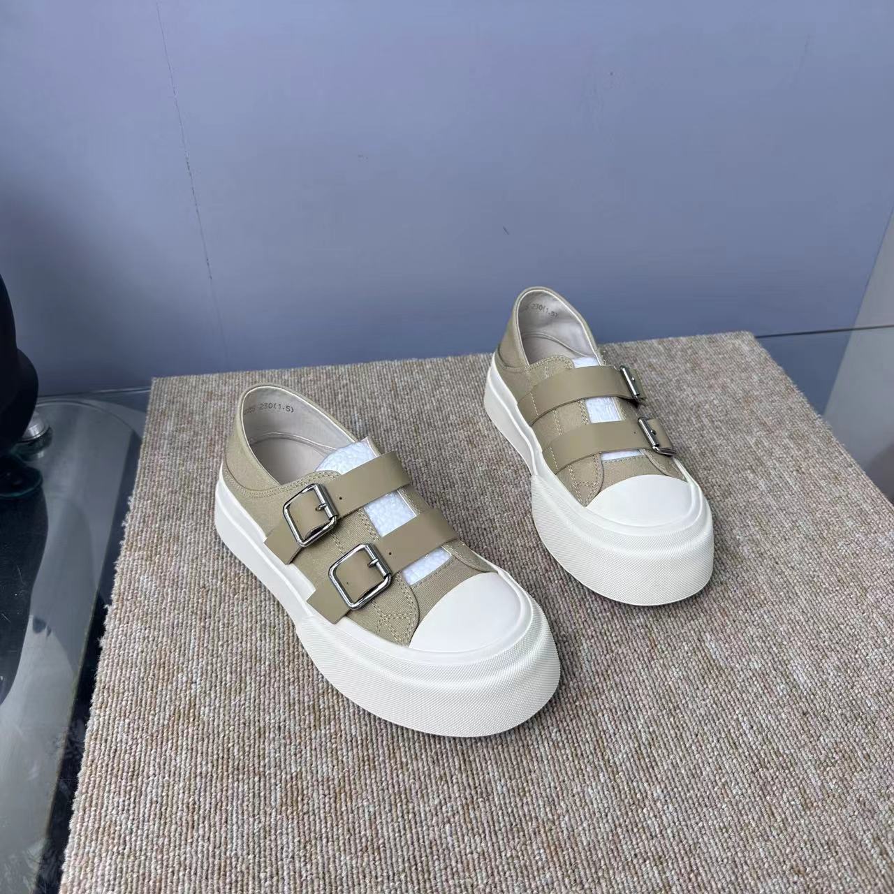 秋季新款冷粘工艺百搭平底休闲鞋低帮系带帆布鞋 X 检 57225