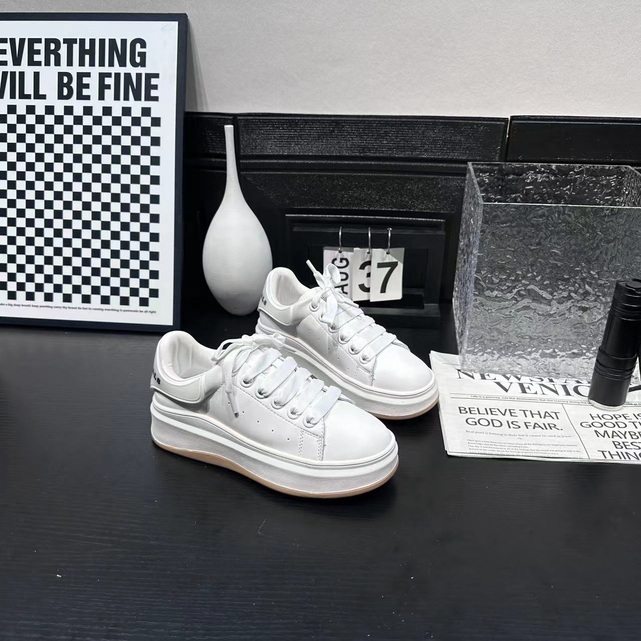 秋冬季新款冷粘工艺百搭休闲鞋系带小白鞋女士休闲板鞋 X 检 2025