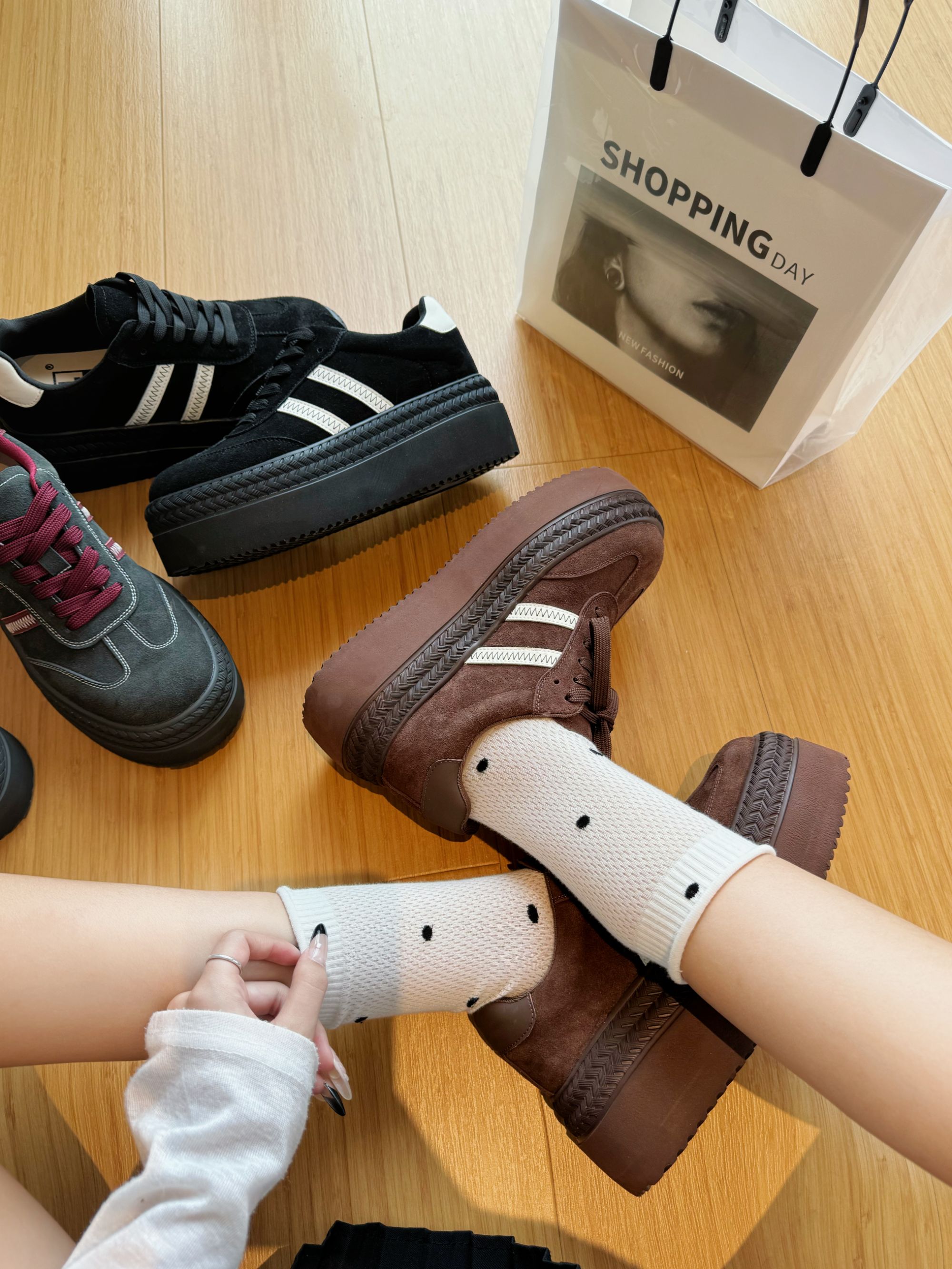 【可可豆】春季低帮百搭德迅鞋时尚平底阿甘鞋软底休闲鞋 X 检 0558