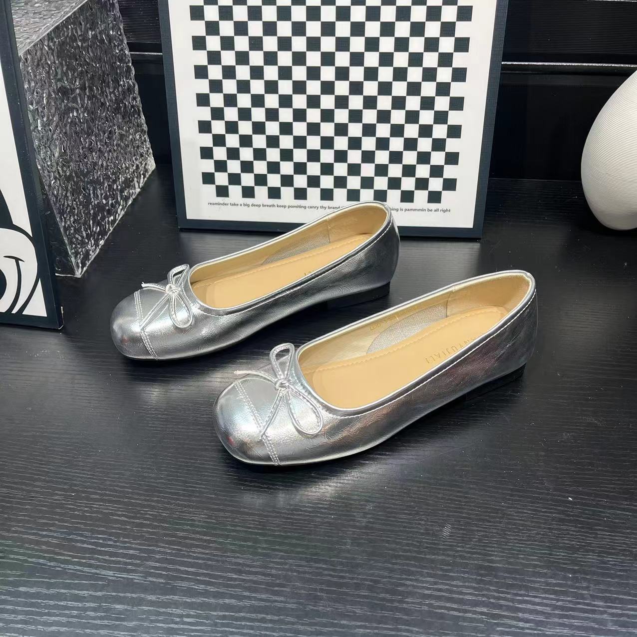 秋冬季新款冷粘工艺舒适休闲鞋软底百搭浅口圆头单鞋 X 检 050-3