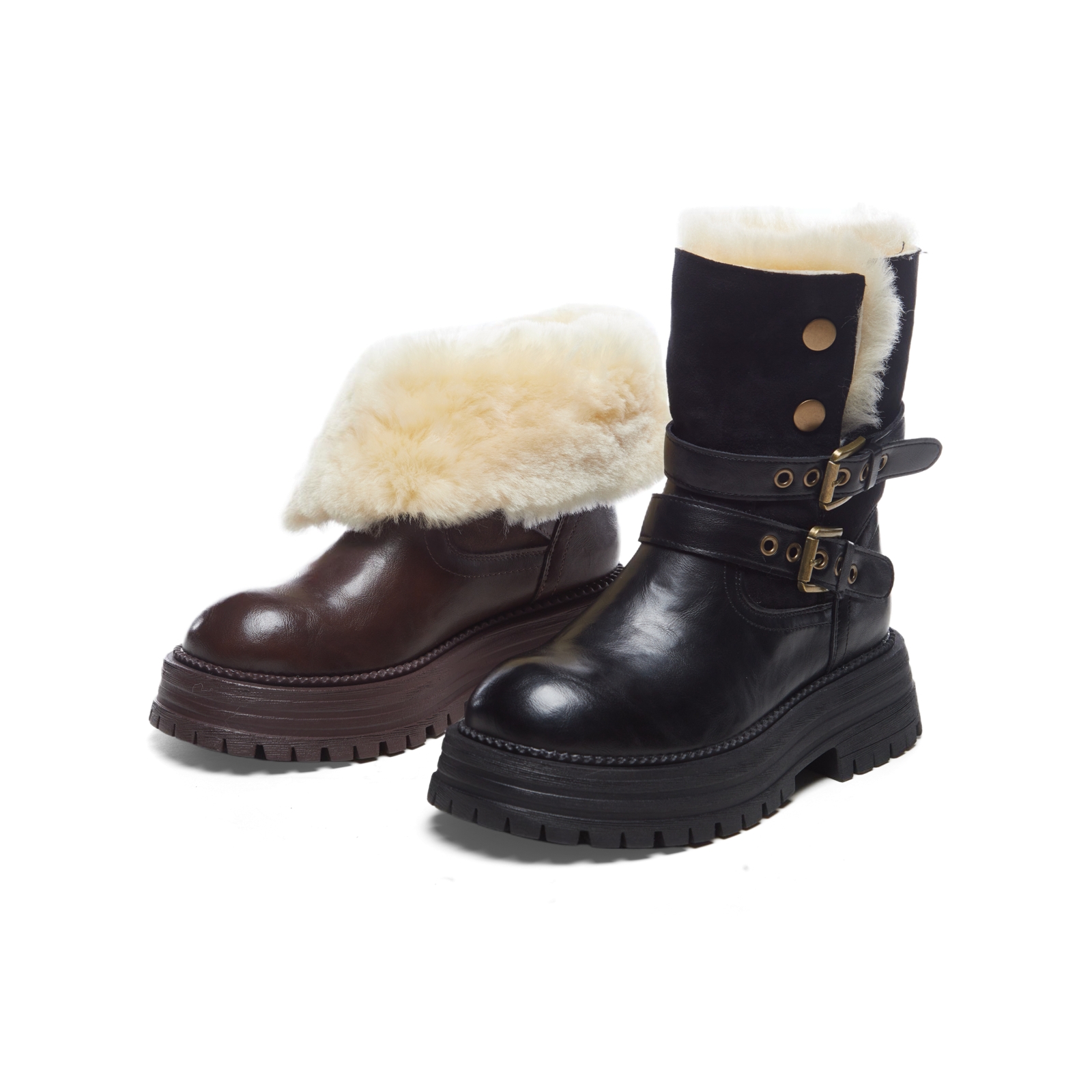 冬季新款韩版百搭女士休闲加绒马丁靴厚底增高保暖靴子 X 检 0636