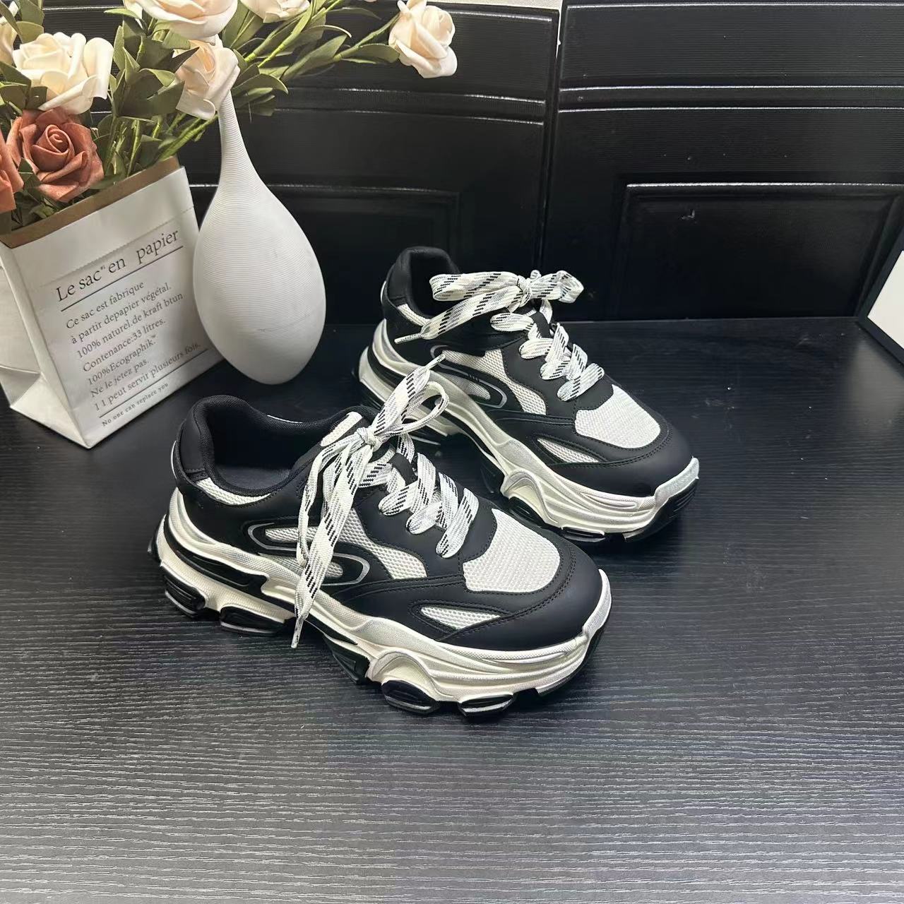 女士百搭潮鞋脏脏鞋休闲鞋春季时尚新款厚底老爹鞋 X 185-3