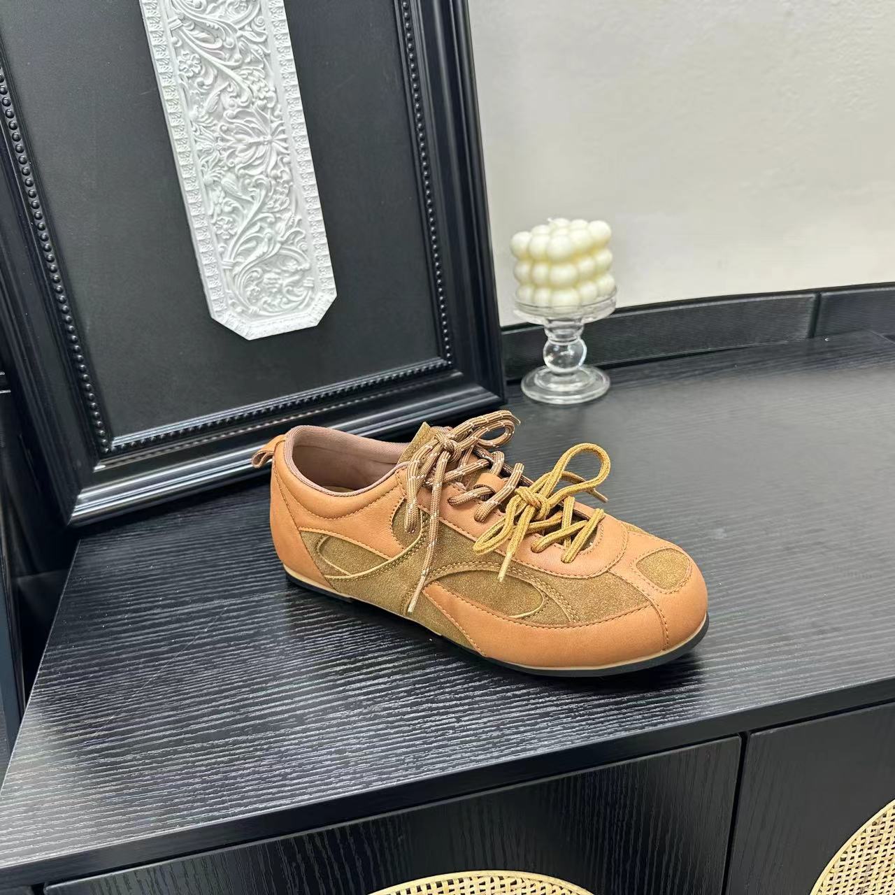 春季新款低帮系带德迅鞋时尚平底潮鞋百搭休闲鞋X检 518-21