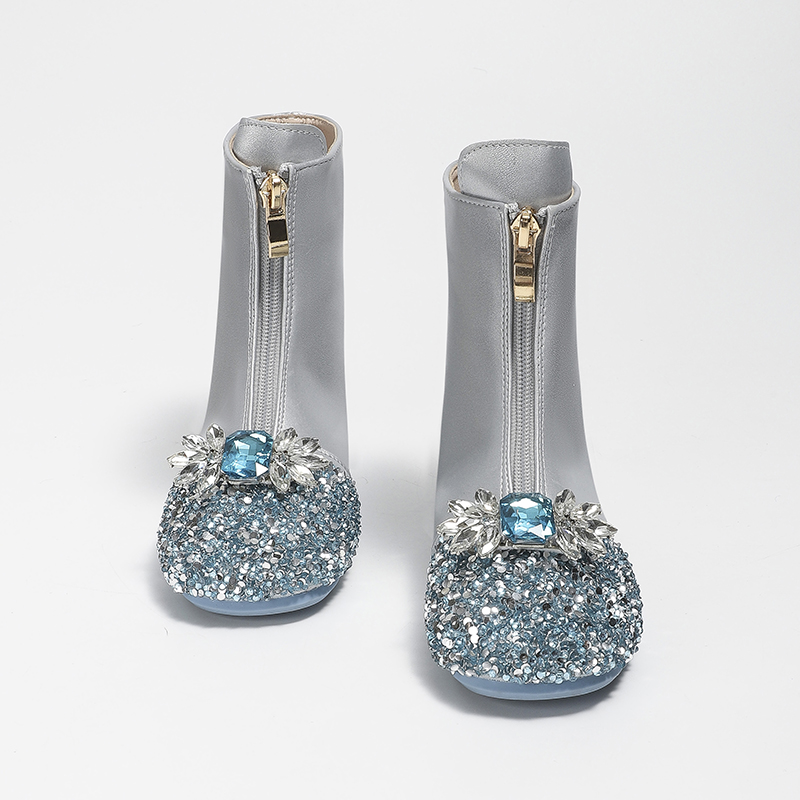 女童冰雪奇缘靴子秋冬靴子小大童单里加绒马丁靴爱莎公主鞋儿童