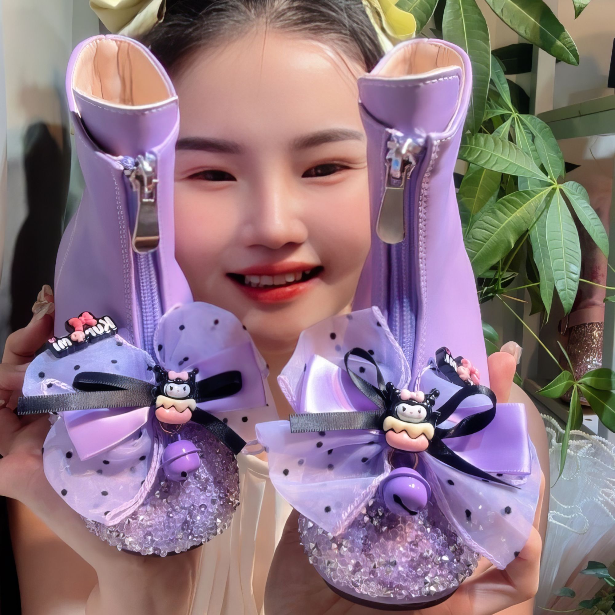 女童高端时尚加绒靴2-10岁秋冬款加绒皮靴马丁靴小儿童洋气棉鞋