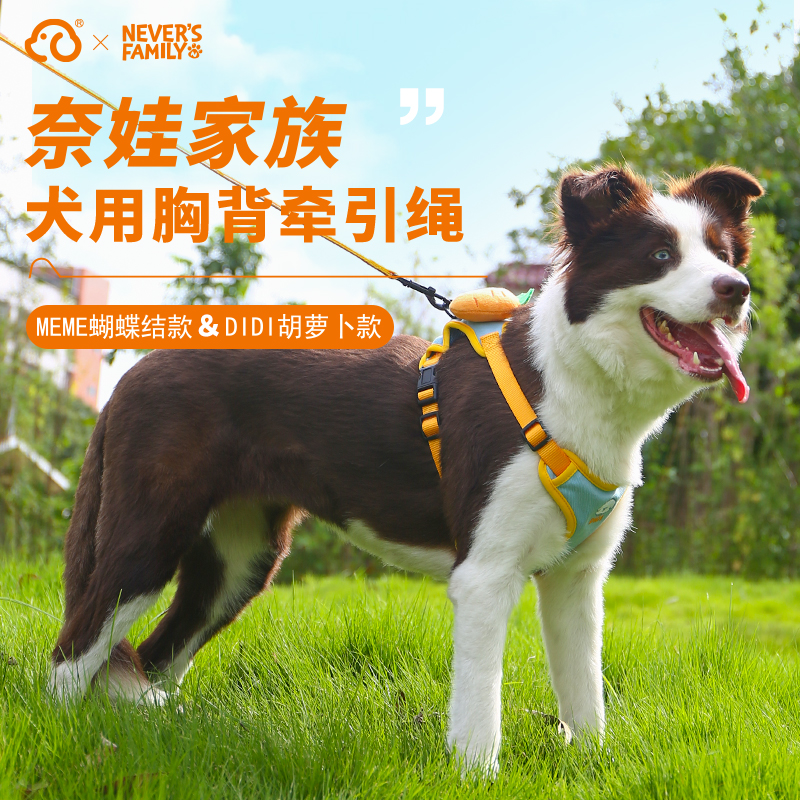 休普联名奈娃狗狗牵引绳背心式宠物胸背带遛狗绳中小型泰迪狗链子