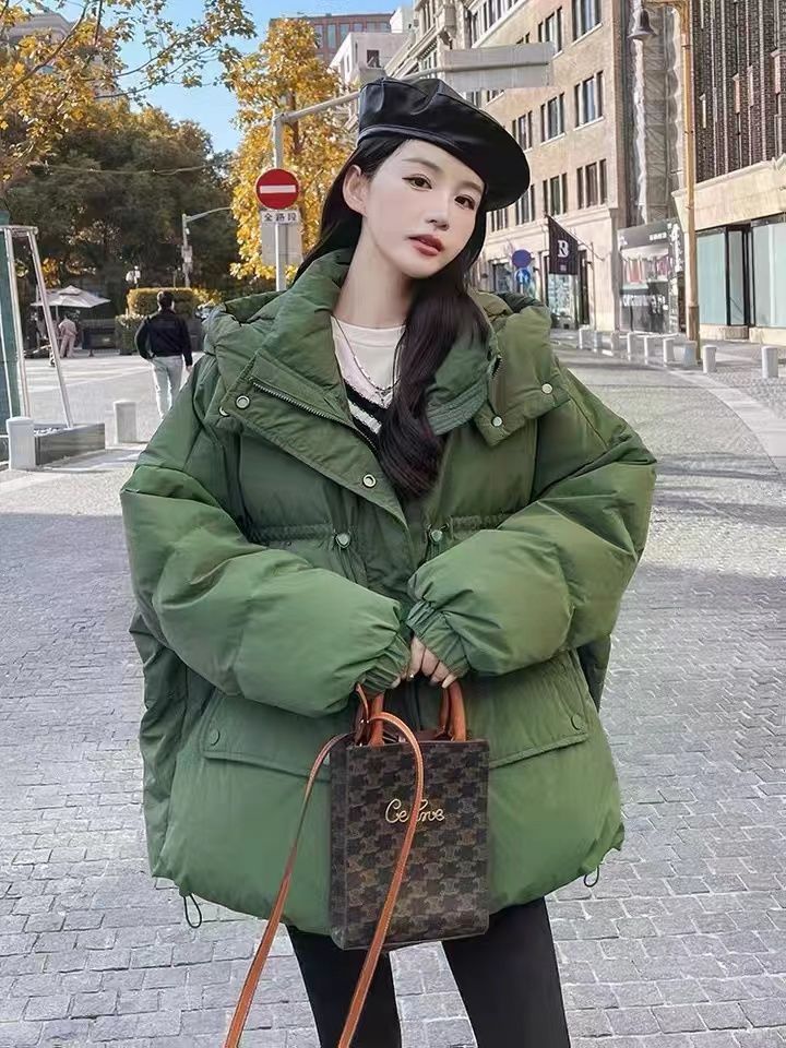 艾莱依爆款羽绒羽绒服女短款2023冬季新款韩版宽松加厚面包