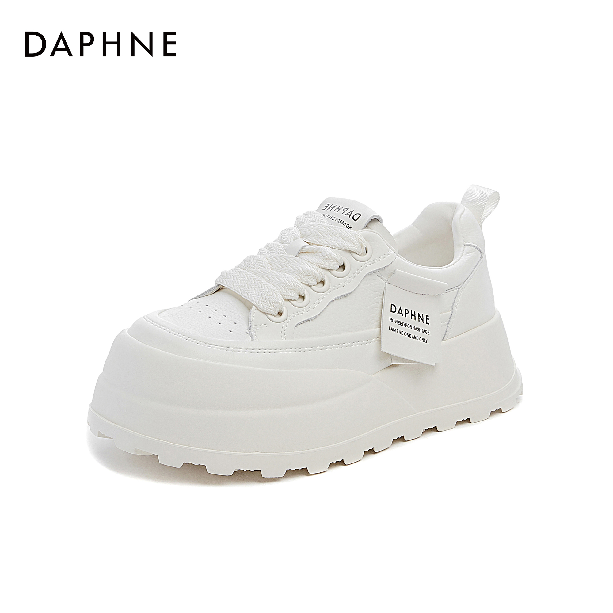Daphne/达芙妮品牌休闲鞋2024春季新款圆头百搭时尚厚底系带女鞋X