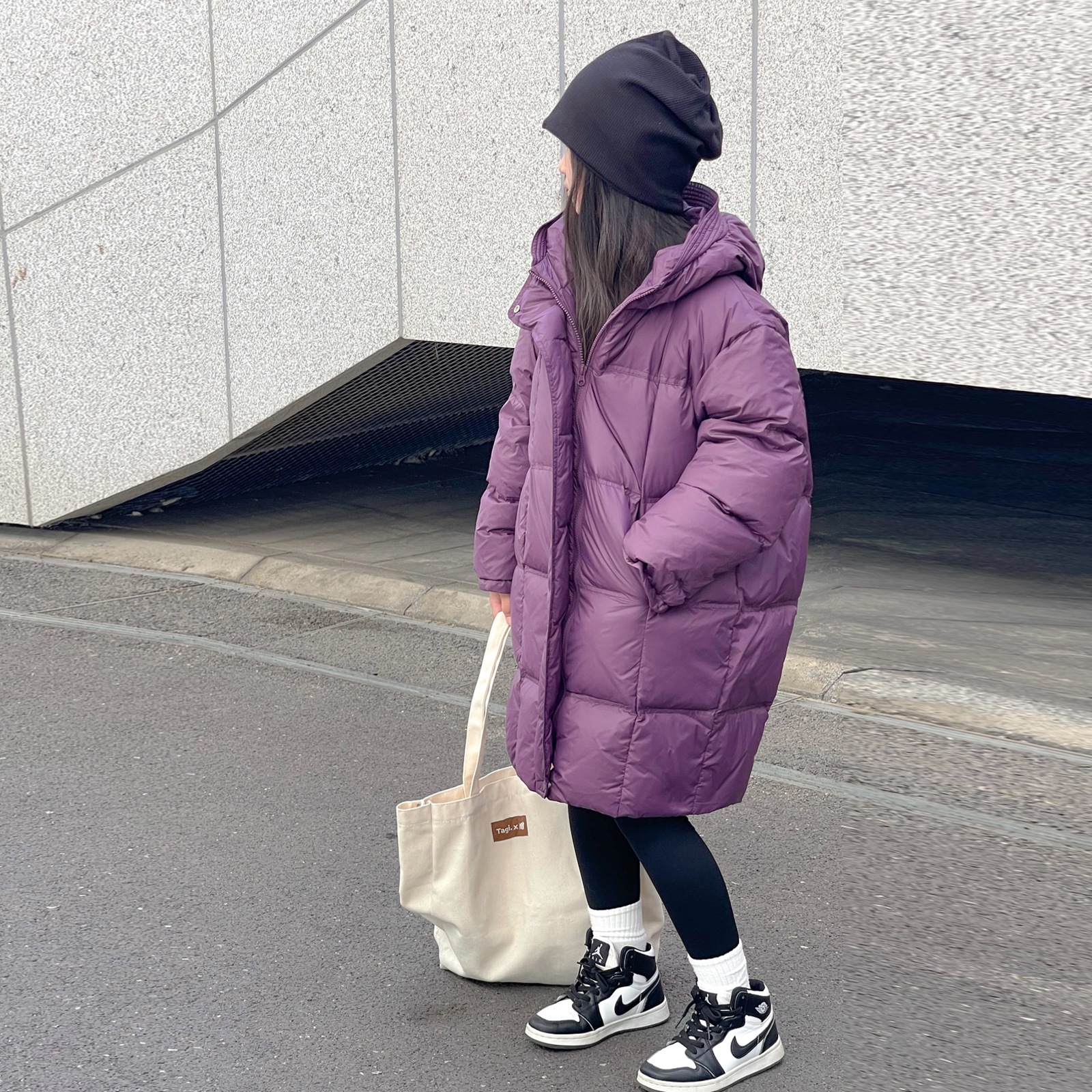 儿童羽绒服中长款加厚连帽外套韩版时尚童装男童女童白鸭绒外套潮