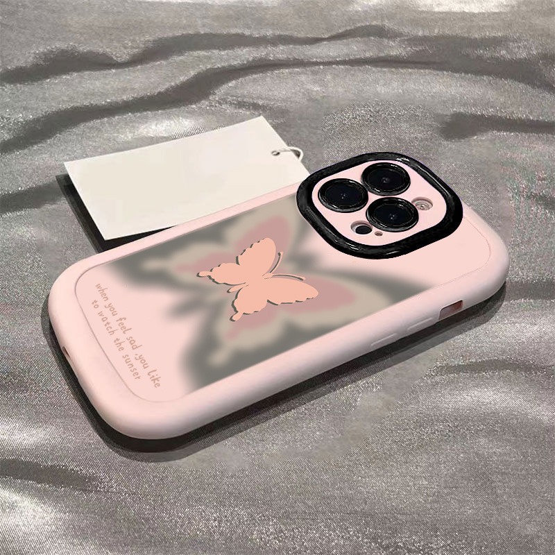 ins风幻影蝴蝶苹果14promax手机壳iphone15全包13硅胶13pro高级12