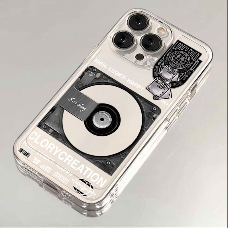 CD唱片苹果15手机壳iphone14promax高级13硅胶12透明11全包XSXR