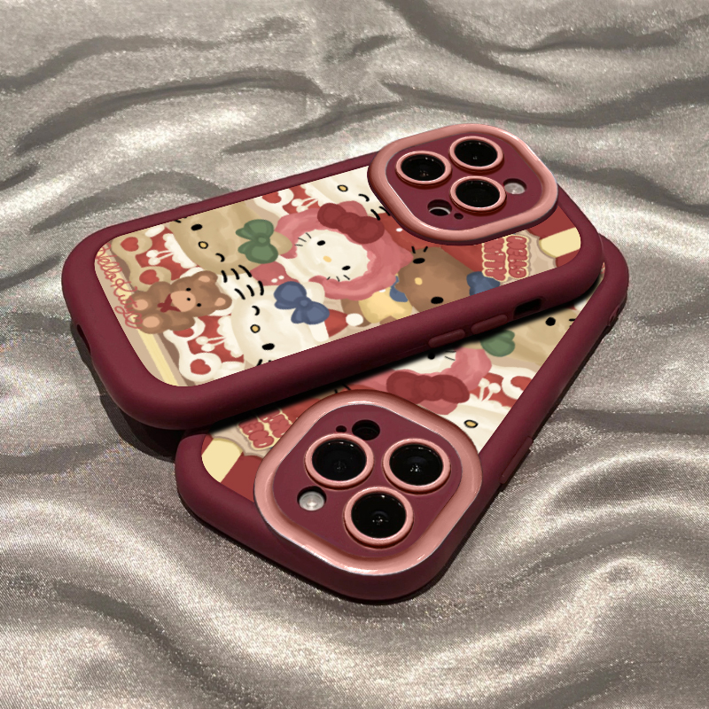 氛围感KT猫苹果14promax手机壳iphone15全包13硅胶12软壳11泡芙女
