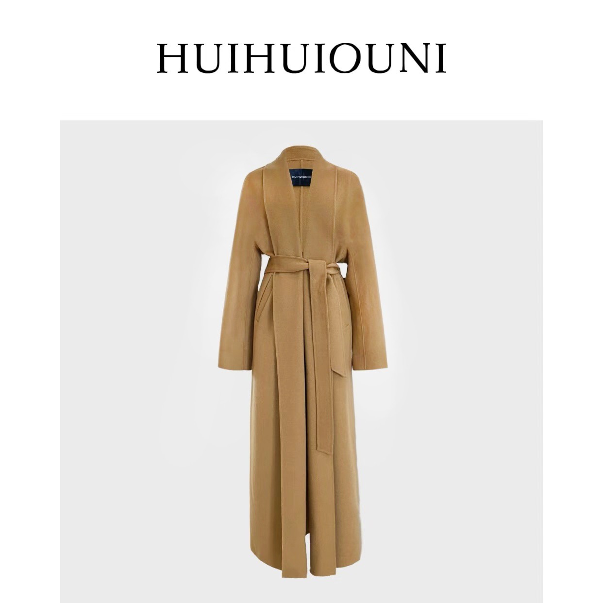 慧慧欧尼 随性CHIC极简 Designe设计师款翻领中长款绵羊毛大衣