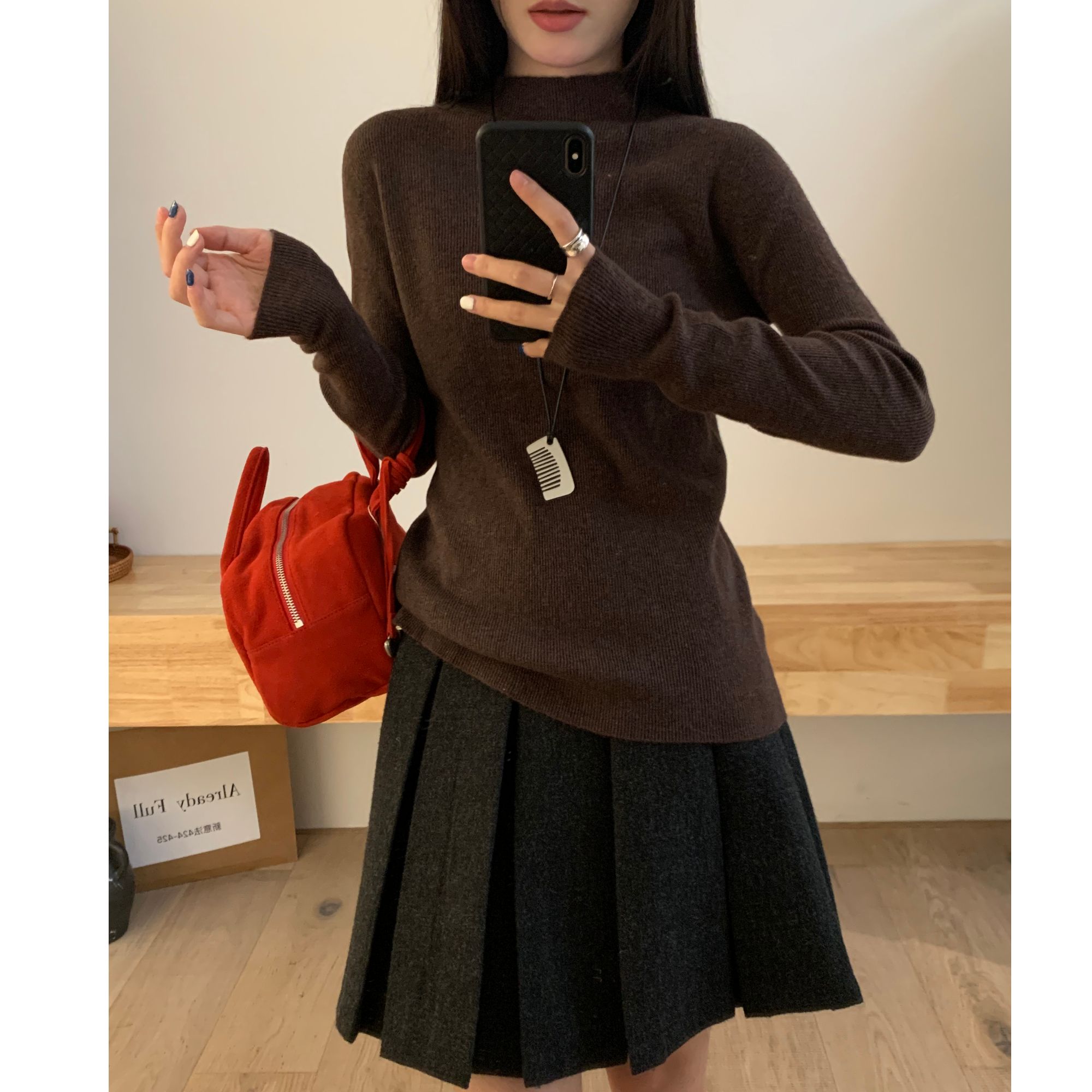 【实体店品质】bi眼入 无缝一体机半高领百搭针织打底  LL 4010