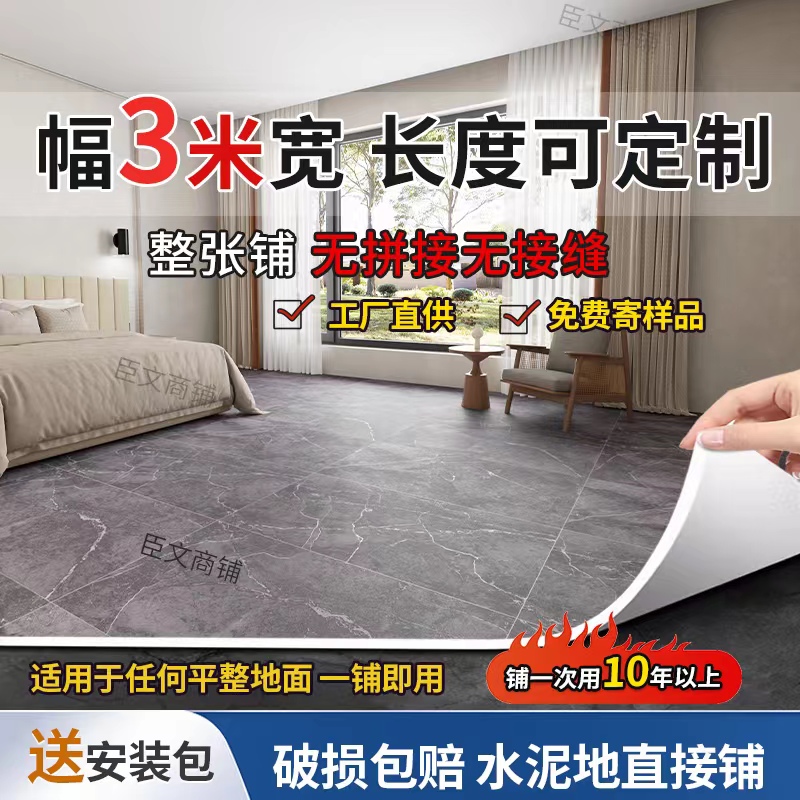 3米宽1-6米家用水泥地直接铺地板地垫简约现代加厚耐磨防水防潮