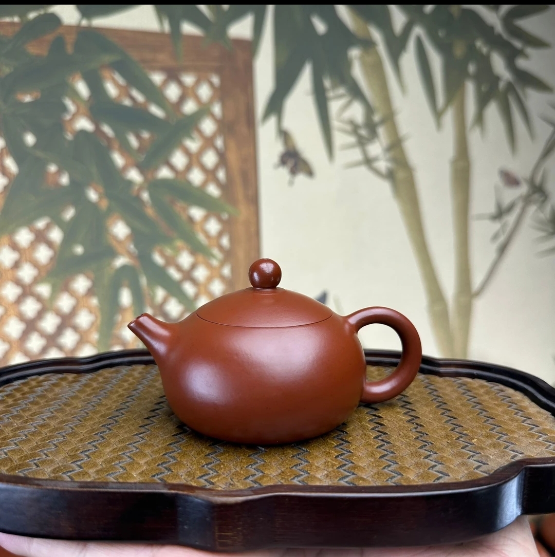 茶具紫砂茶壶泡茶煮茶潮州手拉壶西施朱泥全手工大红袍120cc