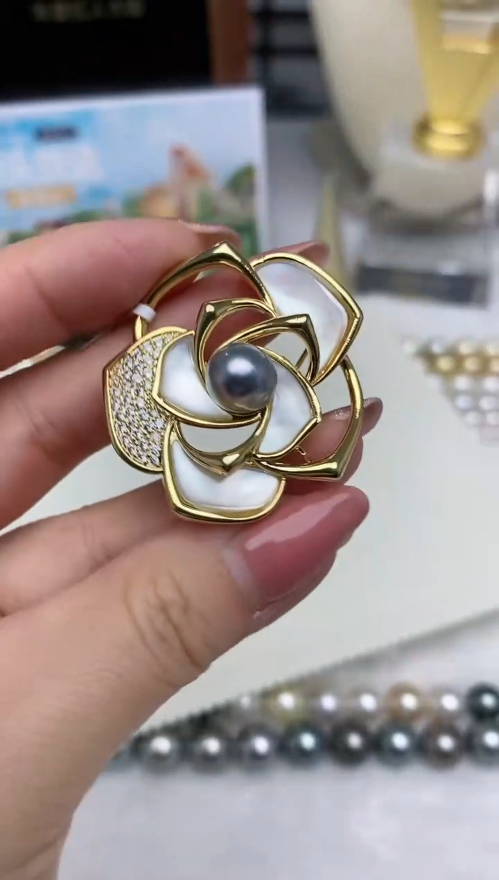 【闪购商品】海水珍珠胸针未镶嵌2  9-10mm