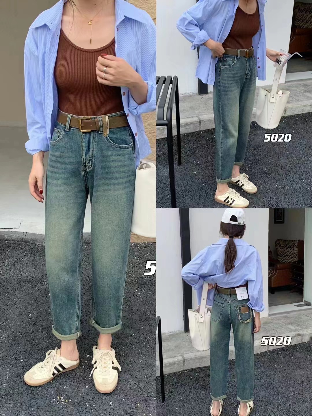 99.1   . 雨田女装  老爹裤春季休闲弹力牛仔裤