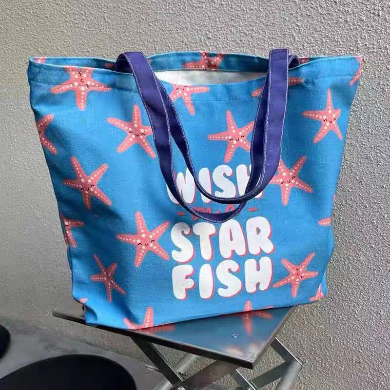 海星帆布袋文艺复古学生单肩书袋大容量休闲复古环保袋