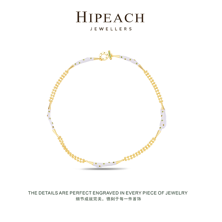 铜珐琅项链 ♠仙人掌♠百搭时尚个性拼接ins气质轻奢感项链HTXD021